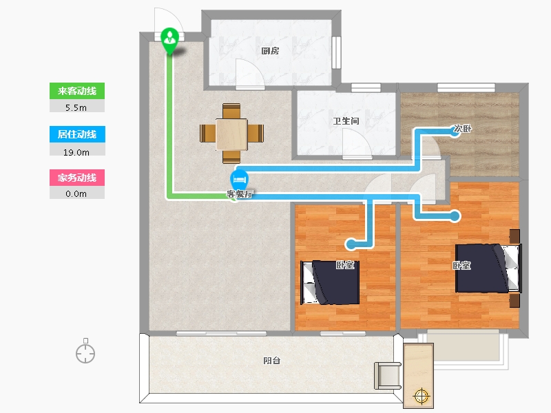 江苏省-苏州市-恒大悦珑湾21栋99.42㎡-82.56-户型库-动静线