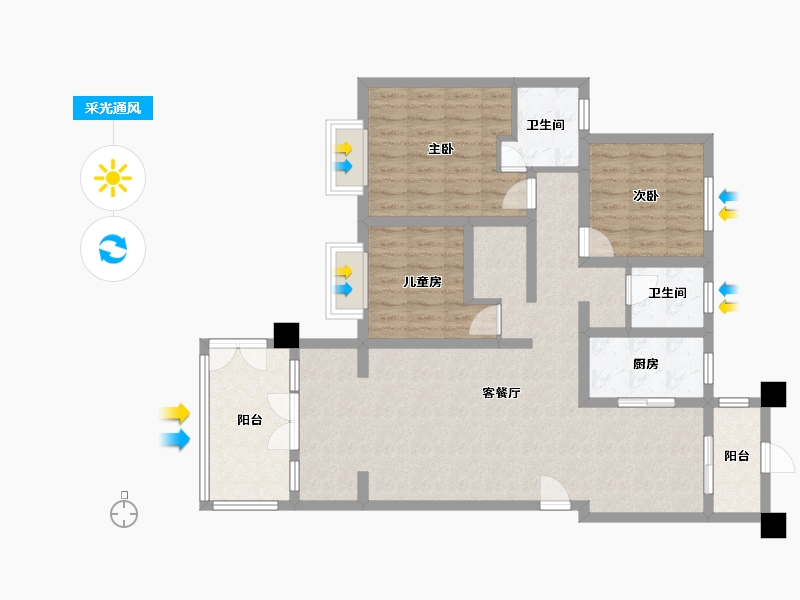 河南省-新乡市-美好生活家园-104.61-户型库-采光通风