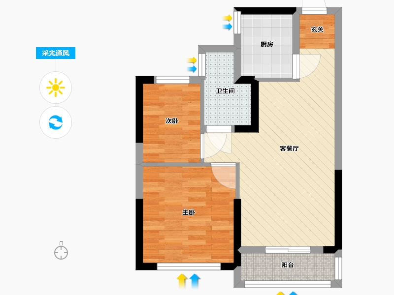 湖南省-郴州市-恒大华府-48.59-户型库-采光通风