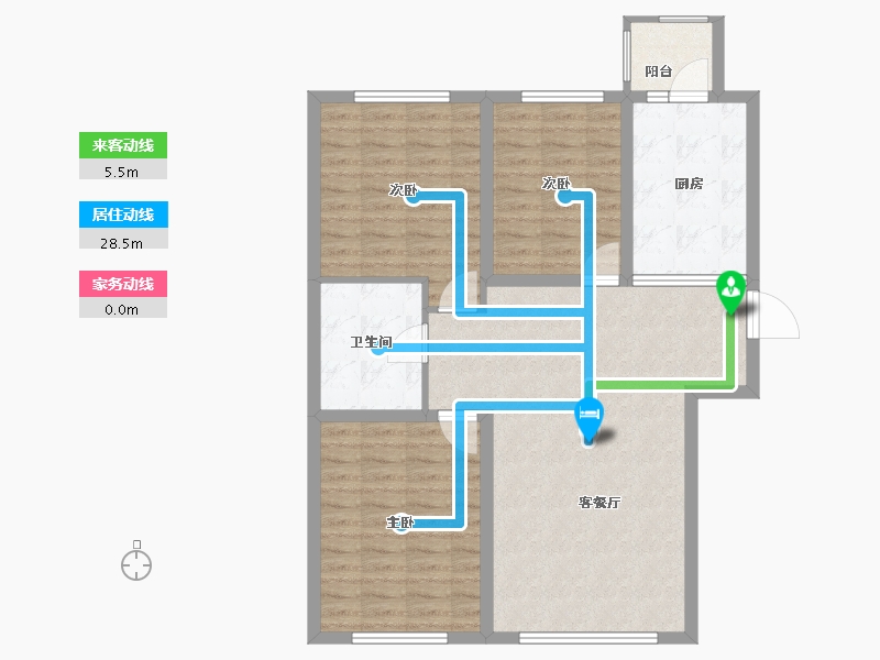 黑龙江省-哈尔滨市-龙湾园著-94.88-户型库-动静线