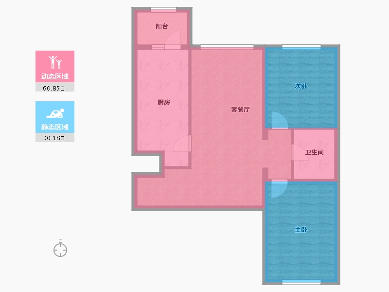 黑龙江省-哈尔滨市-龙湾园著-81.65-户型库-动静分区