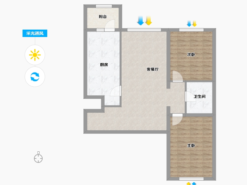 黑龙江省-哈尔滨市-龙湾园著-81.65-户型库-采光通风