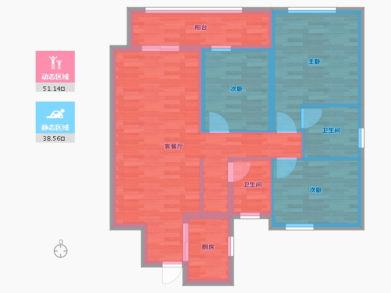 浙江省-湖州市-春天尚居-78.84-户型库-动静分区