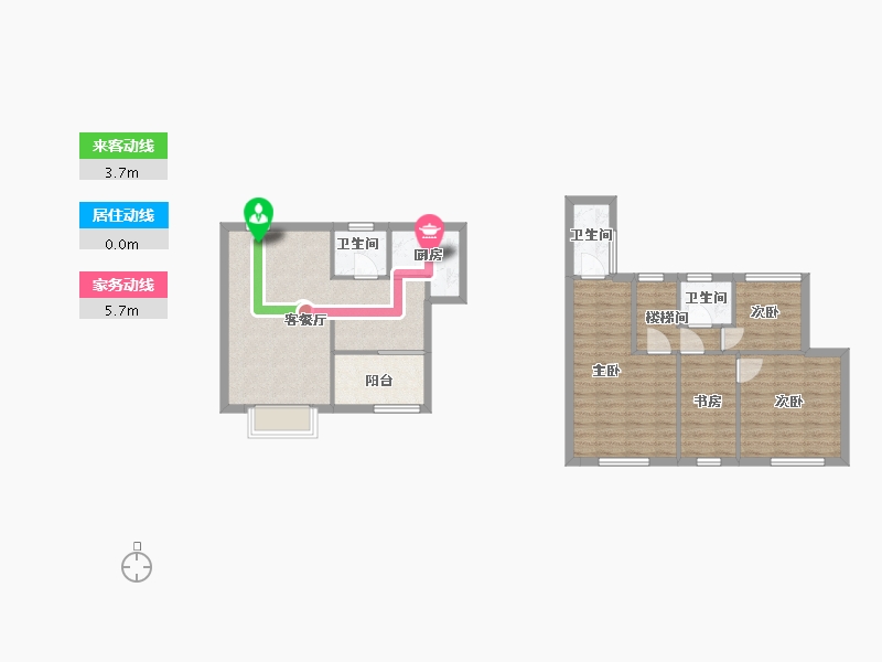 江苏省-苏州市-上湖名著曦著G户型109m²-87.00-户型库-动静线