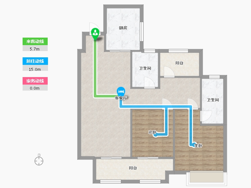 江苏省-苏州市-新城伟业悦隽平澜34,38栋A户型115m-91.65-户型库-动静线