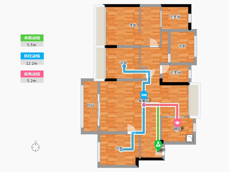 浙江省-温州市-壹号院-105.47-户型库-动静线