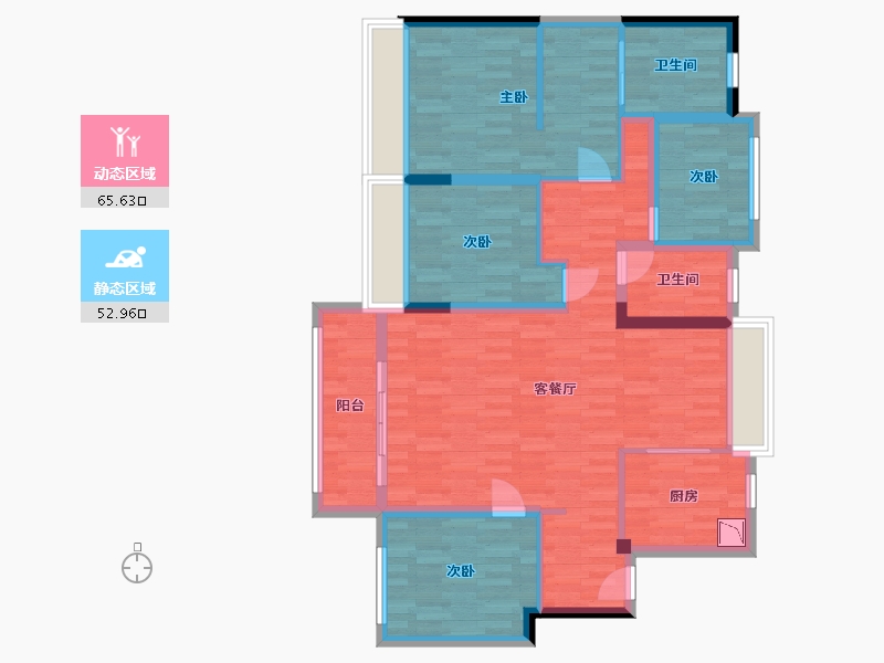 浙江省-温州市-壹号院-105.47-户型库-动静分区