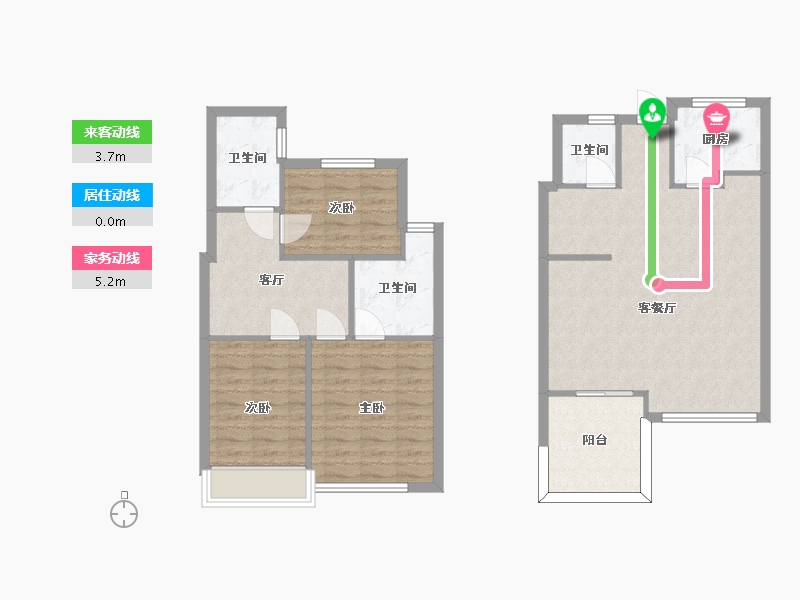 江苏省-苏州市-国瑞熙墅39,40栋118m²-93.85-户型库-动静线