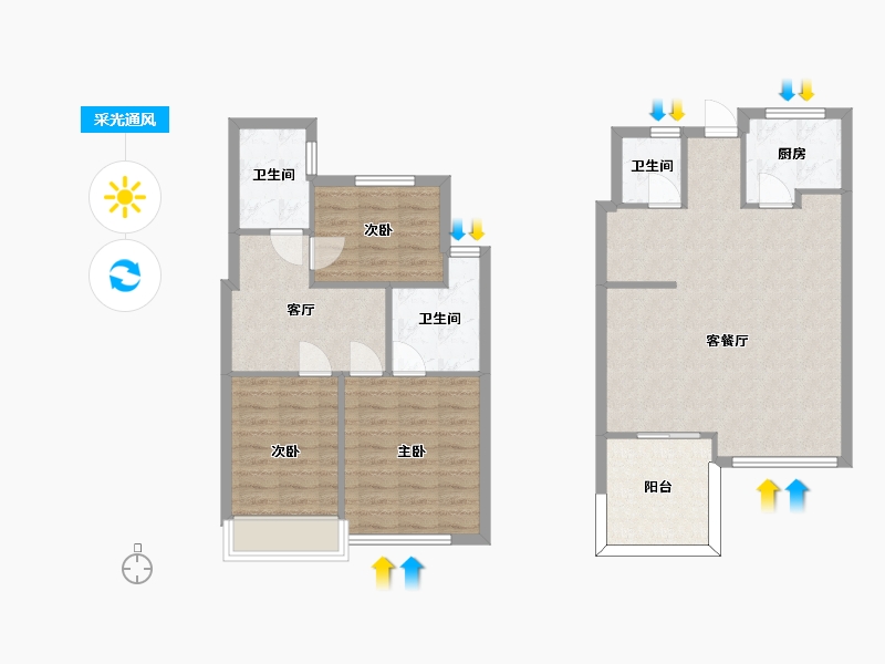 江苏省-苏州市-国瑞熙墅39,40栋118m²-93.85-户型库-采光通风