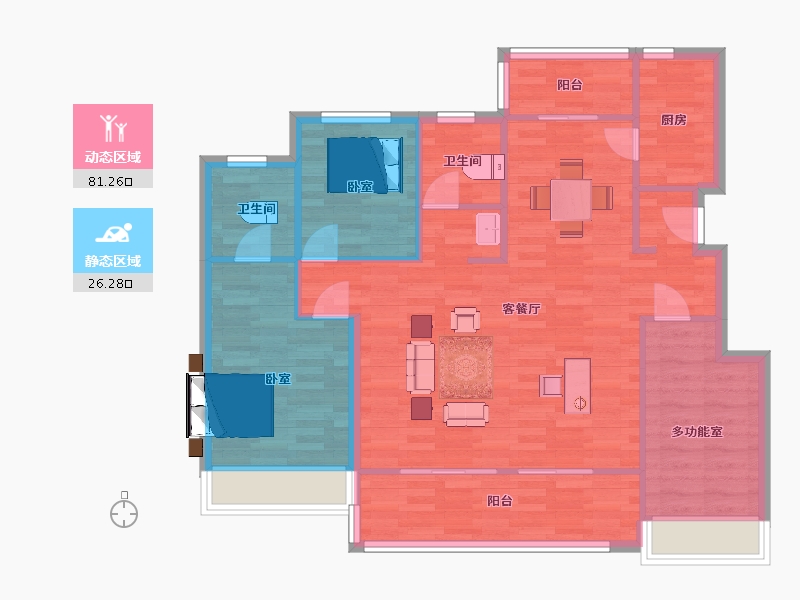 江苏省-苏州市-新力云语铂园豁达11,20栋123m²-97.99-户型库-动静分区