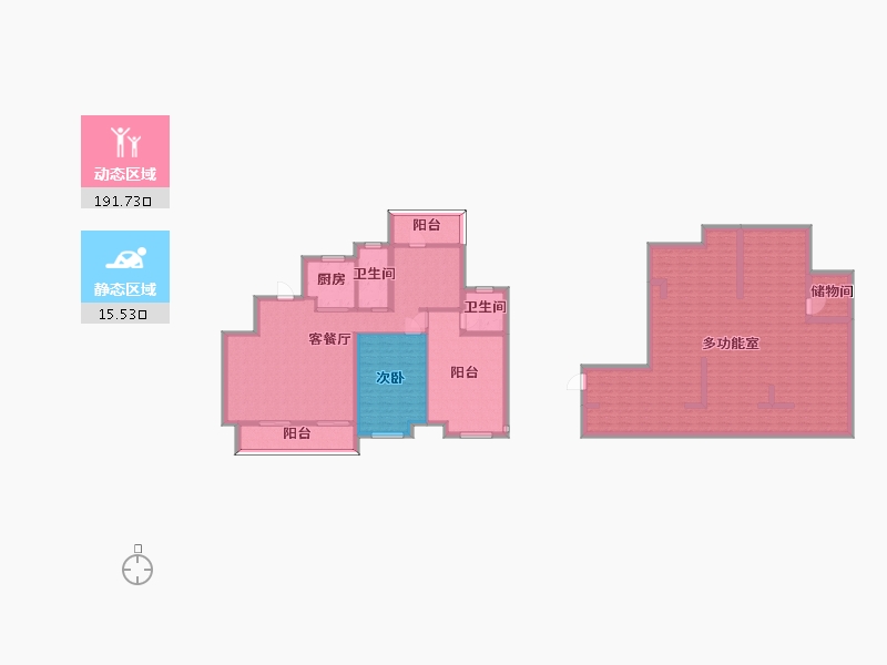 江苏省-苏州市-蔚蓝四季235m²-185.19-户型库-动静分区