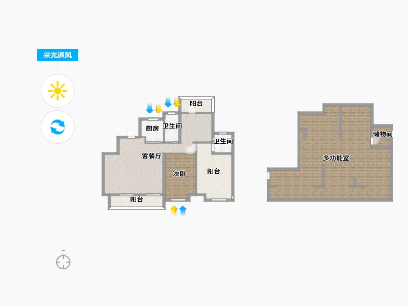 江苏省-苏州市-蔚蓝四季235m²-185.19-户型库-采光通风