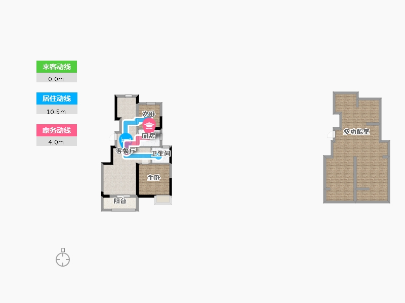 江苏省-苏州市-蔚蓝四季80m²-131.04-户型库-动静线