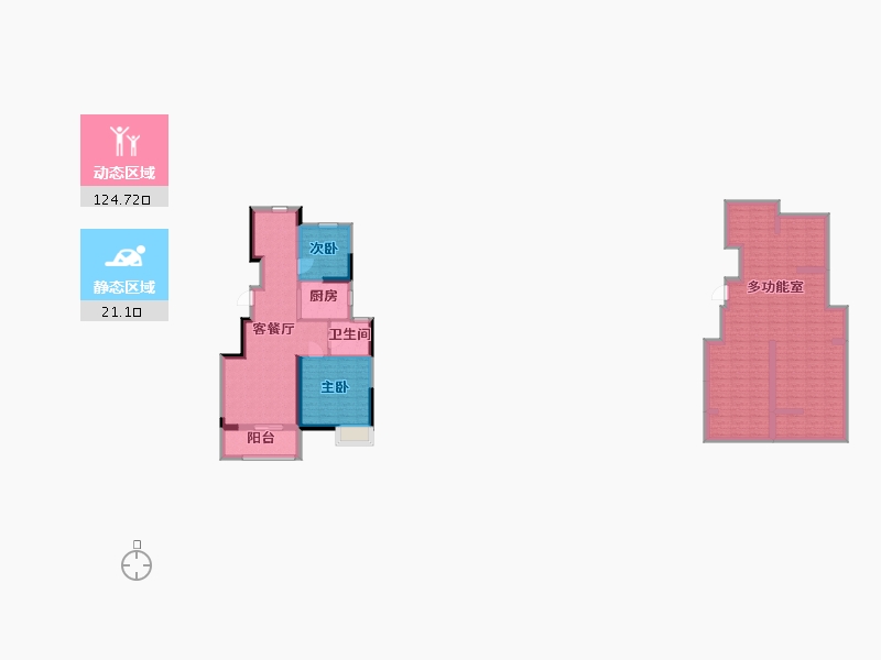 江苏省-苏州市-蔚蓝四季80m²-131.04-户型库-动静分区