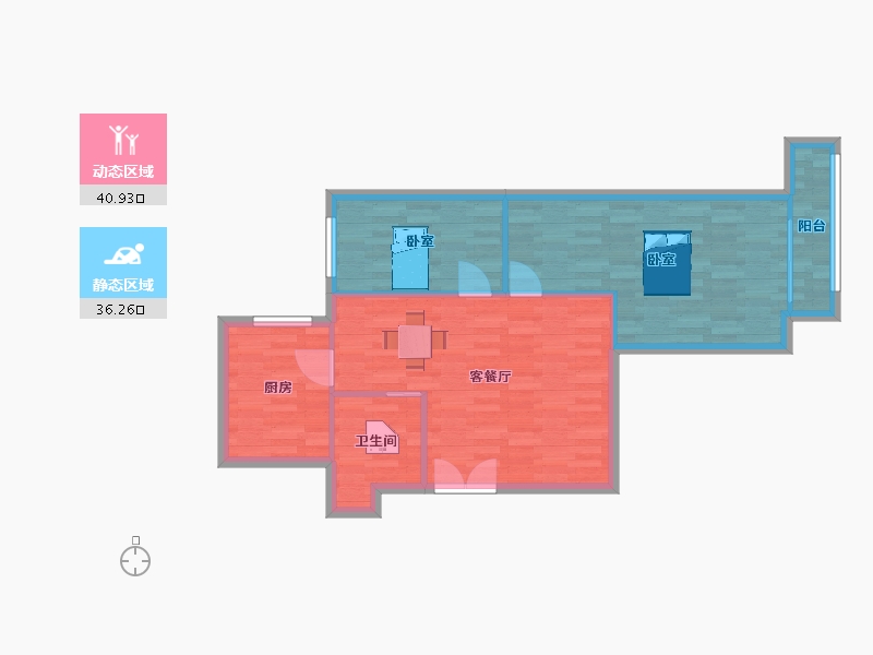 江苏省-苏州市-宝韵铂宫2-L户型87m²-70.22-户型库-动静分区