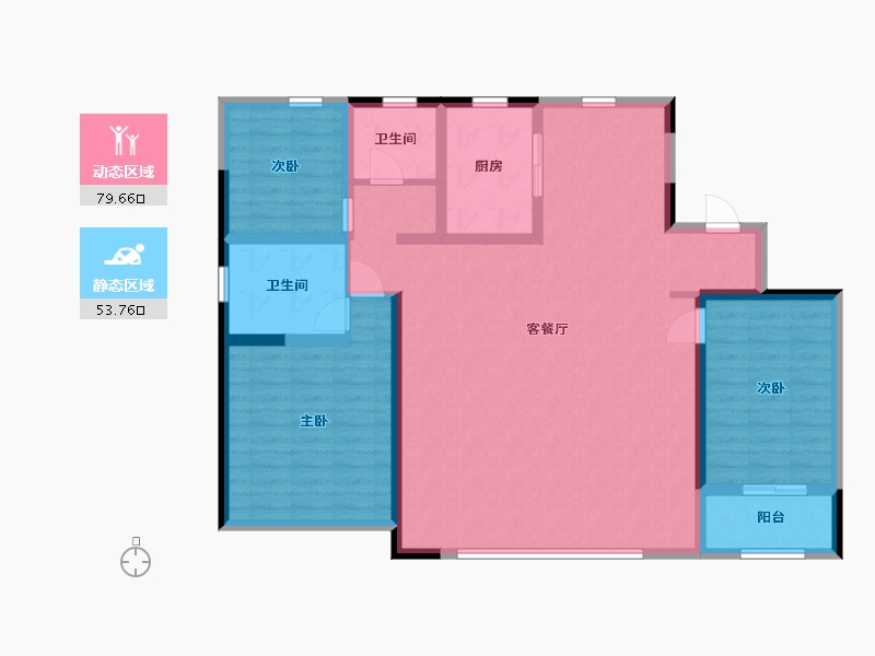 江苏省-苏州市-中铁诺德国礼15栋C户型150m²-120.44-户型库-动静分区