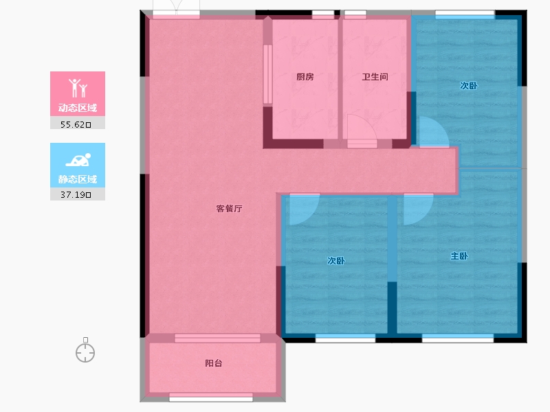 黑龙江省-哈尔滨市-保利天悦一期-83.20-户型库-动静分区