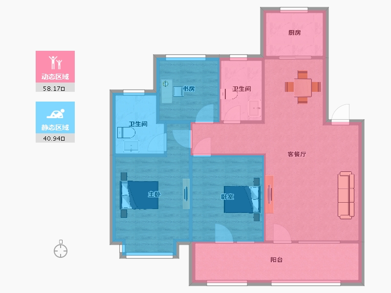 山东省-青岛市-中南漫悦湾7，10号楼113㎡-90.33-户型库-动静分区