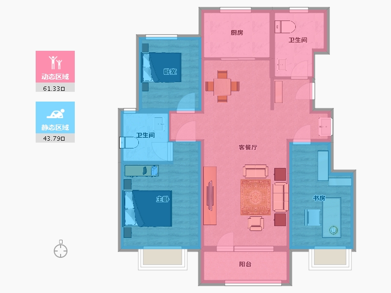 山东省-青岛市-兴华泉源山庄1，2，3，4，5号楼117m²-93.60-户型库-动静分区