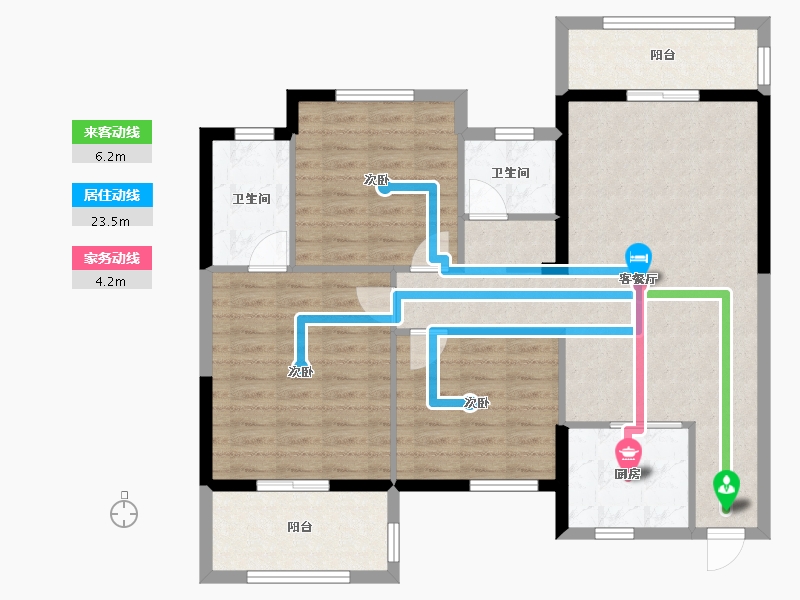 湖北省-仙桃市-清华园-98.27-户型库-动静线