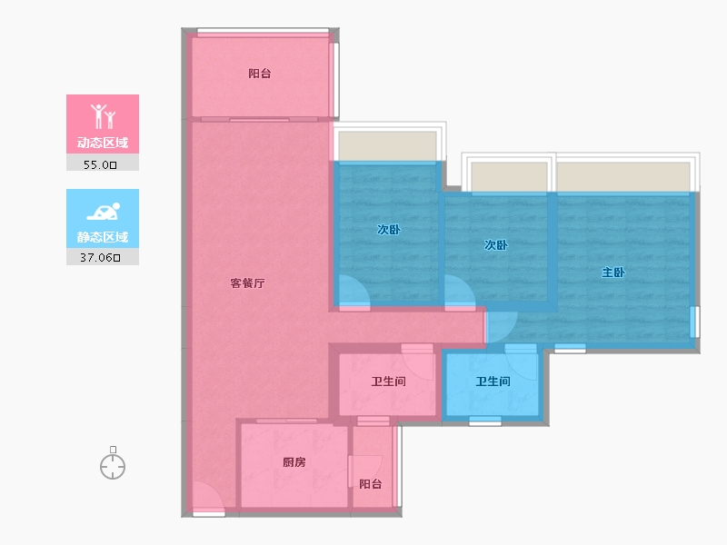 广东省-广州市-新鸿基・御华园-81.27-户型库-动静分区