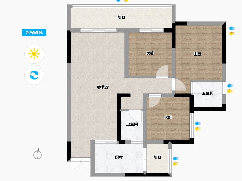 四川省-资阳市-百盛天韵-79.36-户型库-采光通风