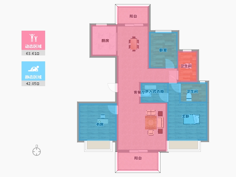 江苏省-苏州市-佳兆业和光雅院观楠户型10,11栋117m²-94.00-户型库-动静分区