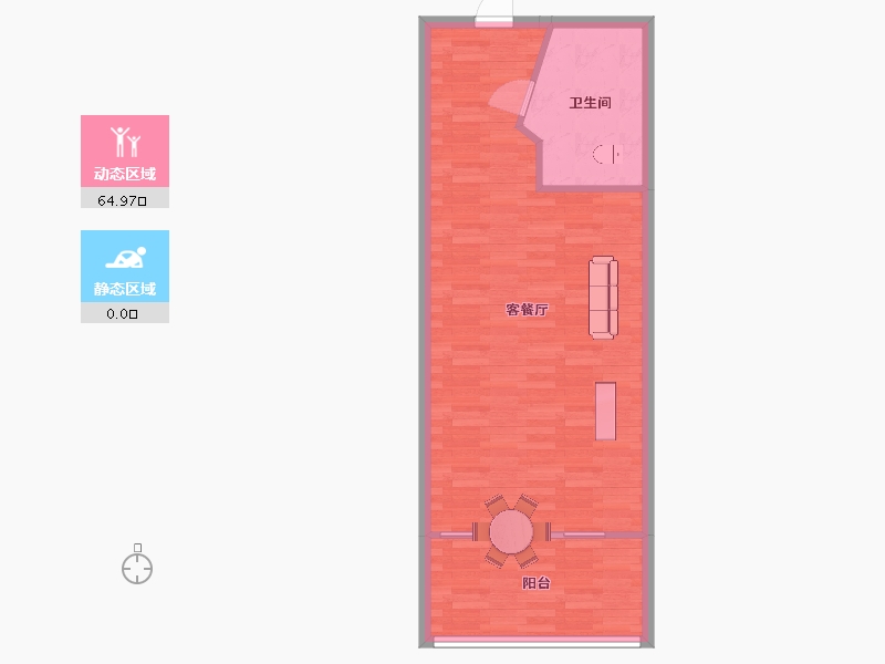 江苏省-苏州市-苏州御玲珑19号楼标准层A1户型75m²-60.10-户型库-动静分区