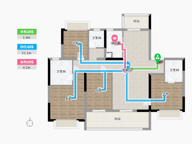 江苏省-南京市-苏宁檀悦-129.58-户型库-动静线