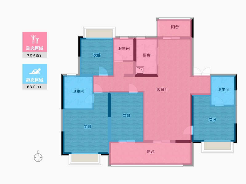 江苏省-南京市-苏宁檀悦-129.58-户型库-动静分区