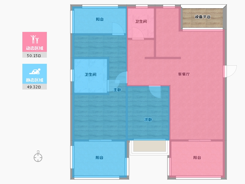 江苏省-南京市-星叶枫庭4幢,3幢A3户型117m²-93.63-户型库-动静分区