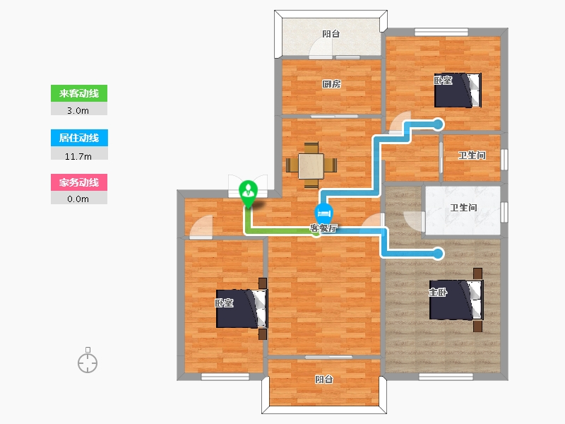 江苏省-南京市-碧桂园泊云间2,3,15,28,27,29,30,1幢125㎡-100.08-户型库-动静线