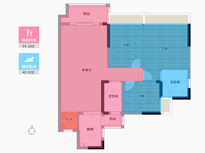 四川省-成都市-佳兆业8号-88.98-户型库-动静分区