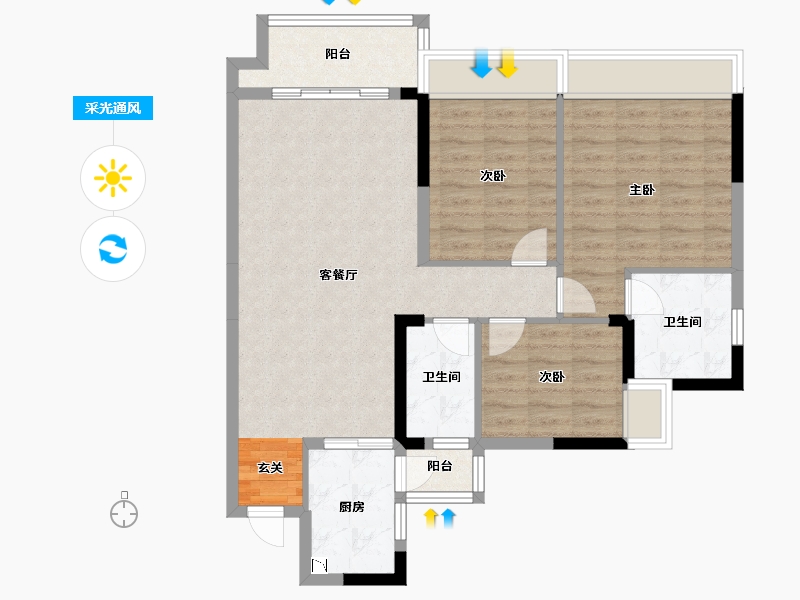 四川省-成都市-佳兆业8号-88.98-户型库-采光通风