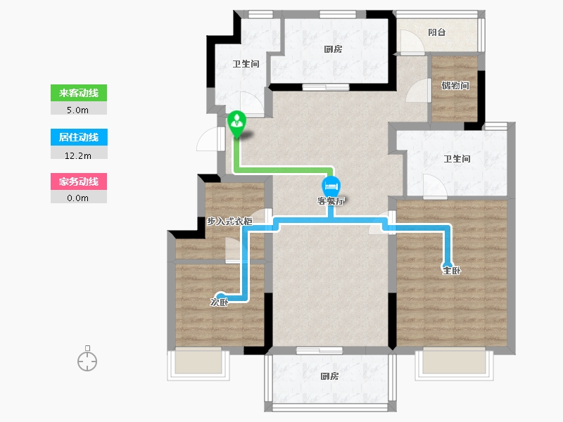 江苏省-南京市-融信世纪东方逍遥印月11,14,12幢124m²-100.77-户型库-动静线