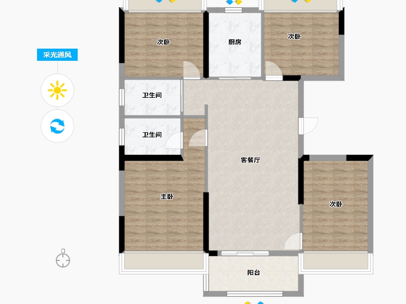 江苏省-南京市-碧桂园汤山源著14幢,1幢,4幢,9幢136m²-108.80-户型库-采光通风