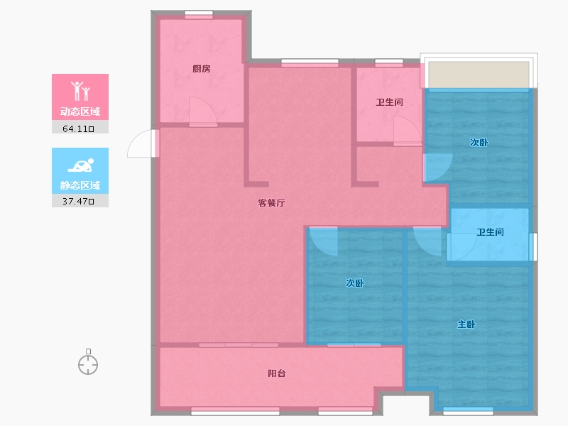 江苏省-苏州市-弘阳上煕名苑1,2,9栋115㎡-92.80-户型库-动静分区