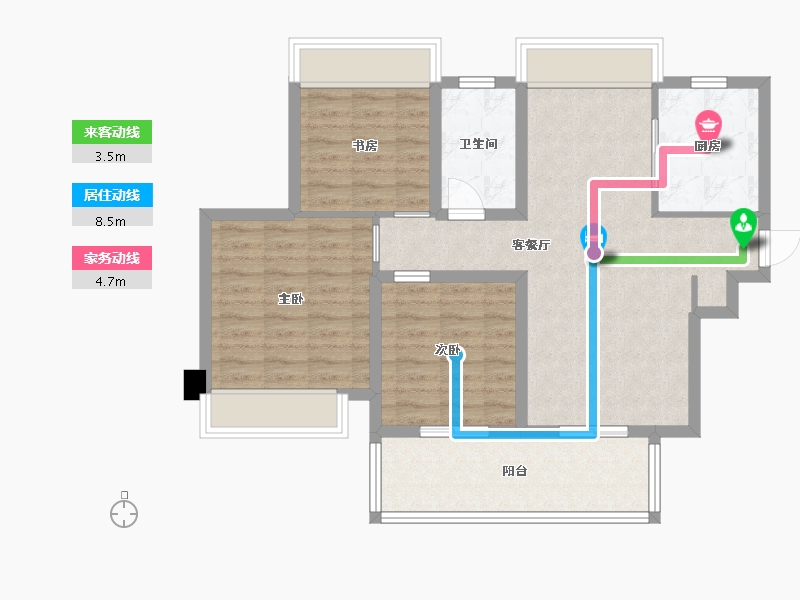 江苏省-苏州市-中交路劲璞玥风华棠玥3,10栋102㎡-81.67-户型库-动静线