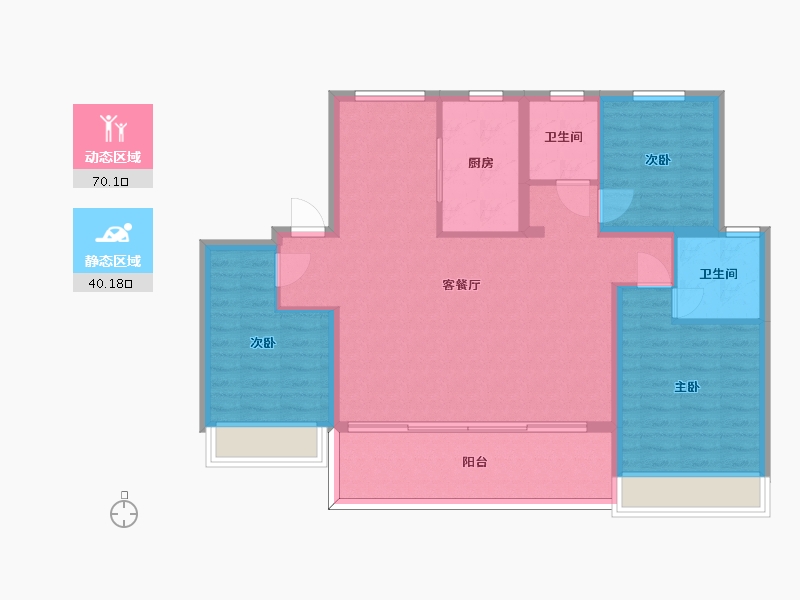 江苏省-苏州市-前山澜庭A户型125m²-100.00-户型库-动静分区