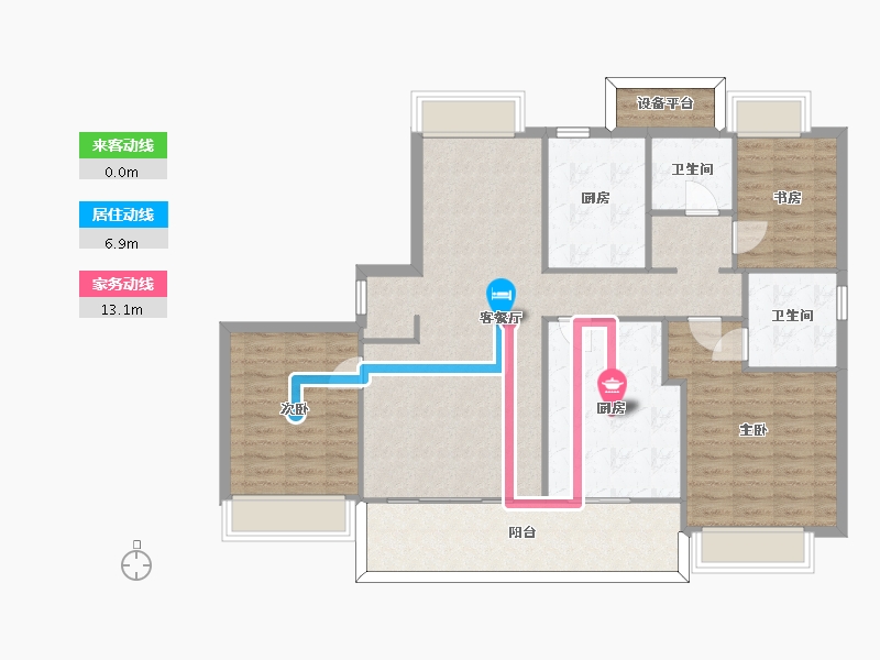 江苏省-苏州市-大华春和景明B2142m²-116.61-户型库-动静线