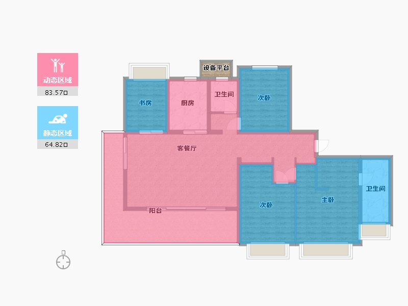 江苏省-苏州市-大华春和景明A2建面168m²-136.01-户型库-动静分区