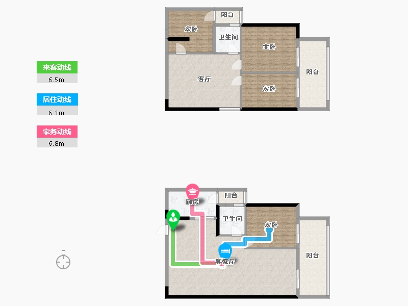 江苏省-南京市-21世纪太阳城银座70幢C2户型206m²-165.00-户型库-动静线