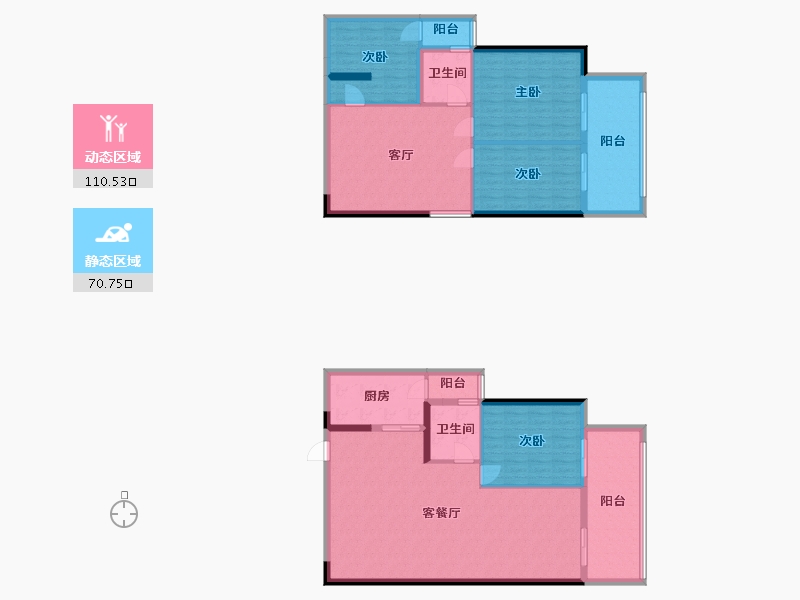 江苏省-南京市-21世纪太阳城银座70幢C2户型206m²-165.00-户型库-动静分区