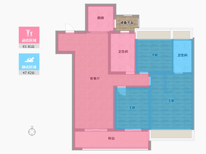 江苏省-苏州市-熙境云庭B1雅境124m²-101.67-户型库-动静分区