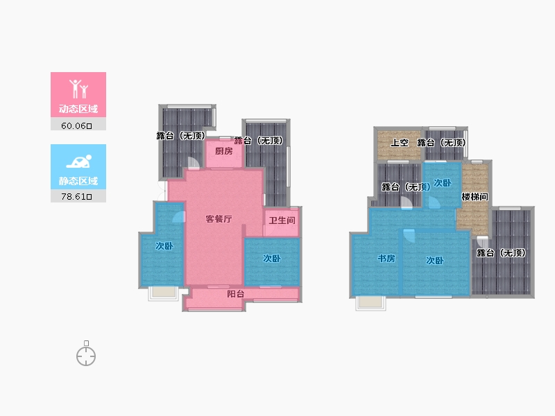 江苏省-南京市-弘阳燕澜七缙01幢,02幢,03幢131m²-198.12-户型库-动静分区