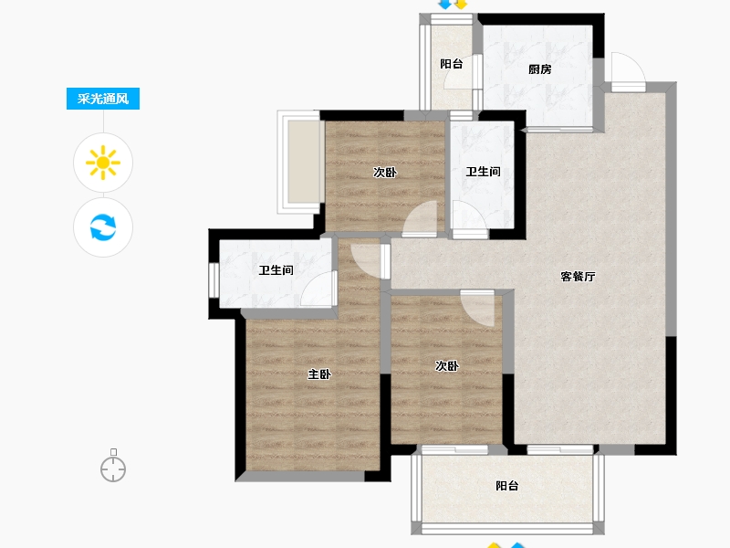 广西壮族自治区-南宁市-新希望锦官城-79.53-户型库-采光通风