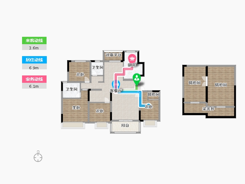 江苏省-南京市-爱涛天禧明庭197m²-173.47-户型库-动静线