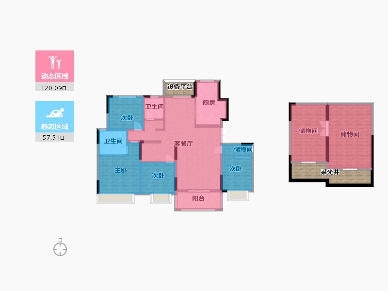 江苏省-南京市-爱涛天禧明庭197m²-173.47-户型库-动静分区