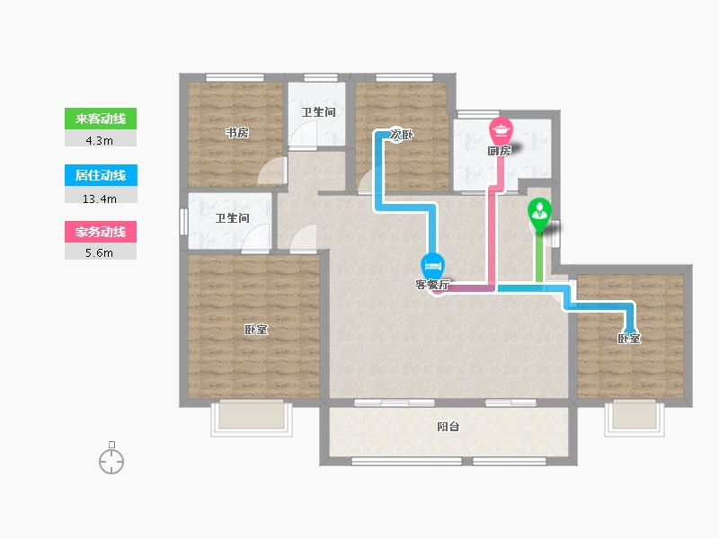 江苏省-南京市-佳兆业悦峰府7幢140㎡-111.99-户型库-动静线