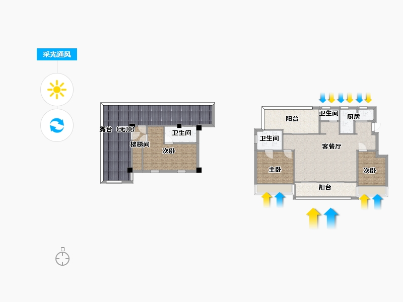 江苏省-南京市-江山大境B-03幢F4户型140m²-146.02-户型库-采光通风